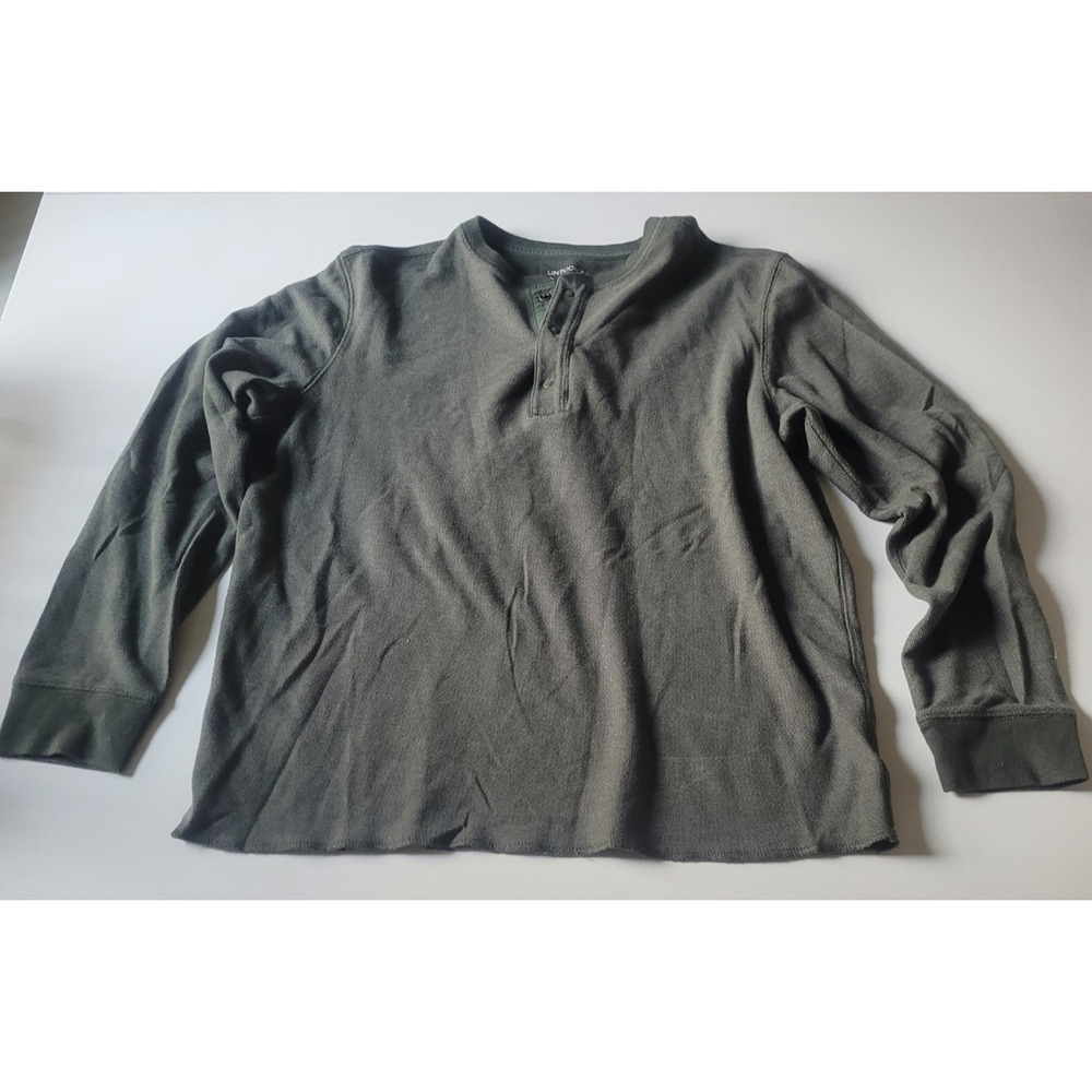 UNTUCKit Shirt Adult M Green Henley Casual Pullover Long Sleeve Thermal Mens